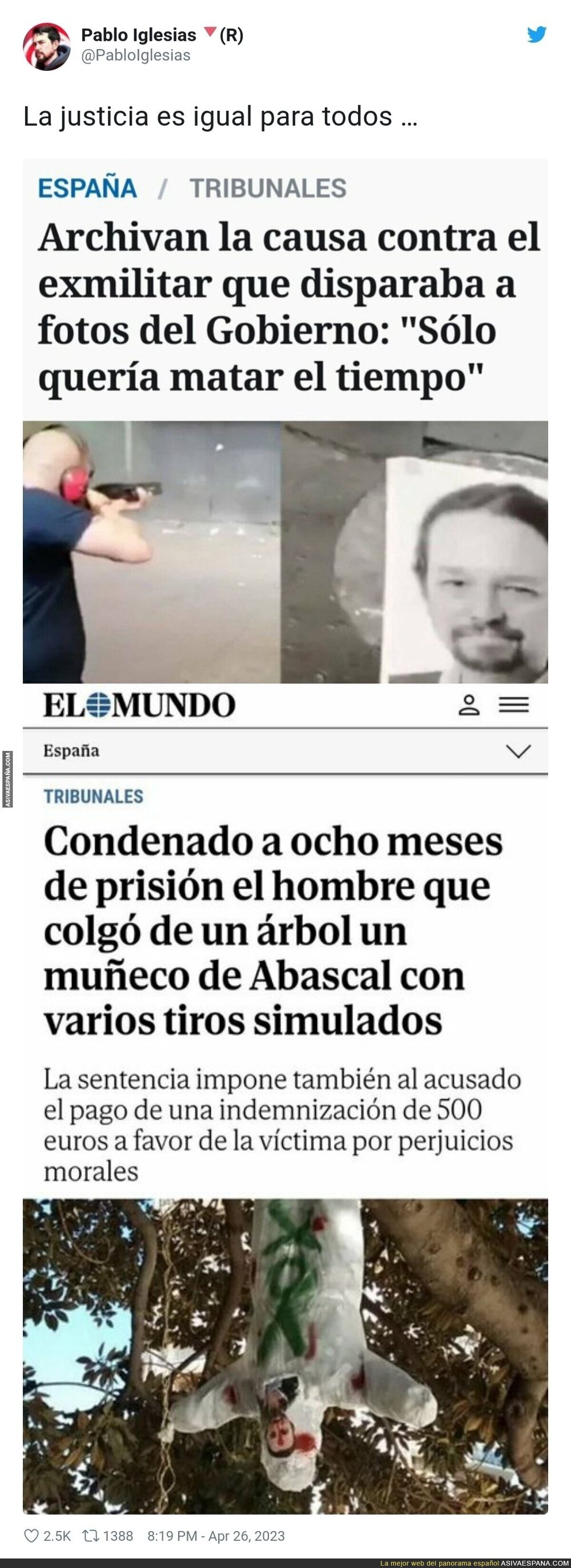 Así es la justicia cuando Pablo Iglesias está de por medio