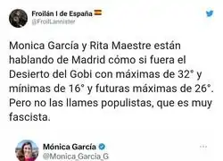 Las meteor&oacute;logas de la izquierda