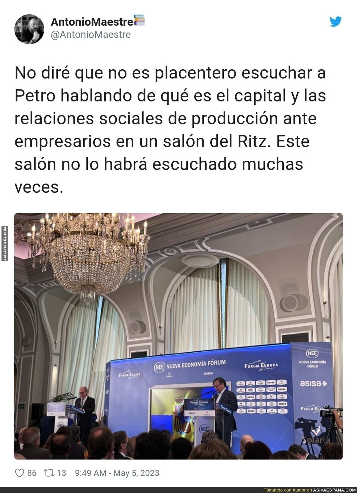 Las caras de los empresarios deben ser un poema escuchándole