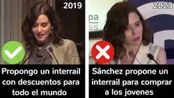 Isabel D&iacute;az Ayuso se contradice en 4 a&ntilde;os de diferencia con el Interrail