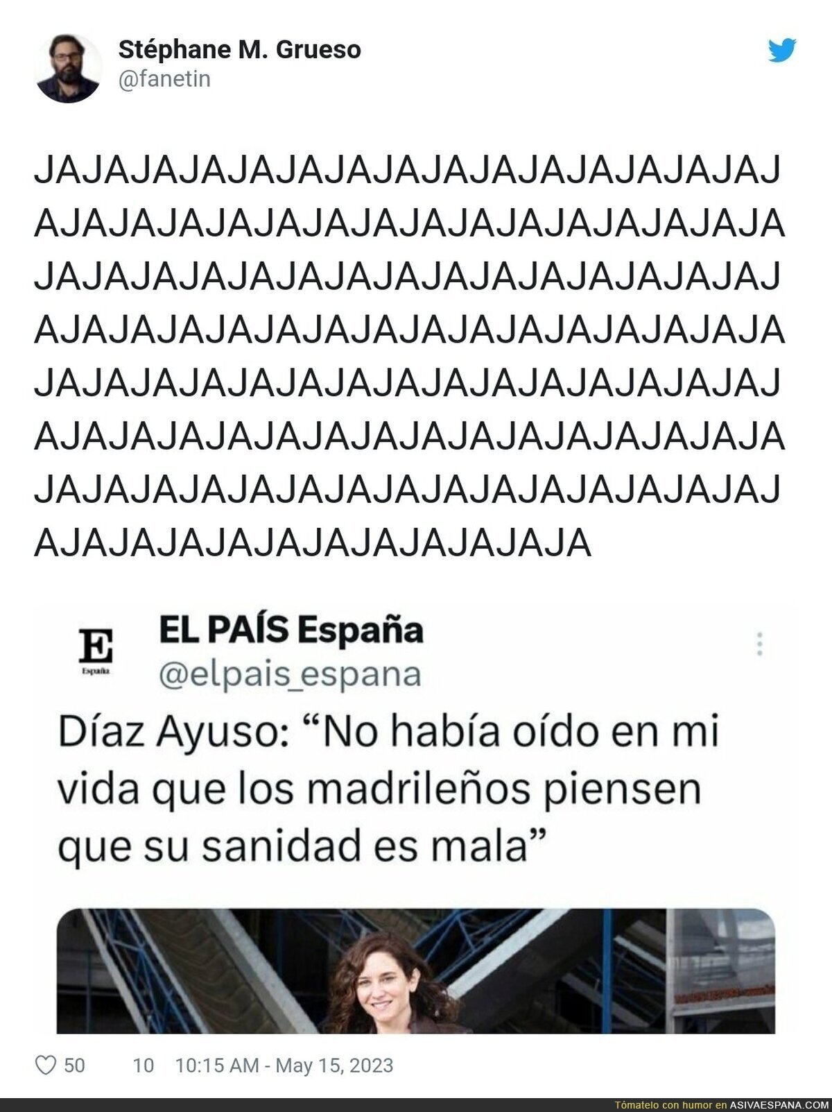 Es que ella, cuando protestan los médicos, se pone música en los cascos, por @fanetin