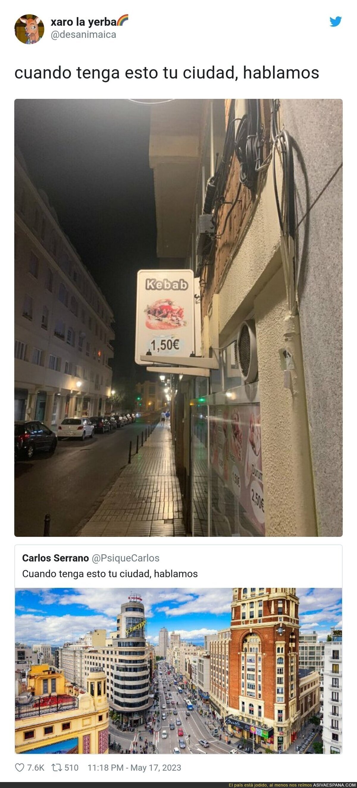 El kebab en una mano y el 112 marcado en la otra, por @desanimaica