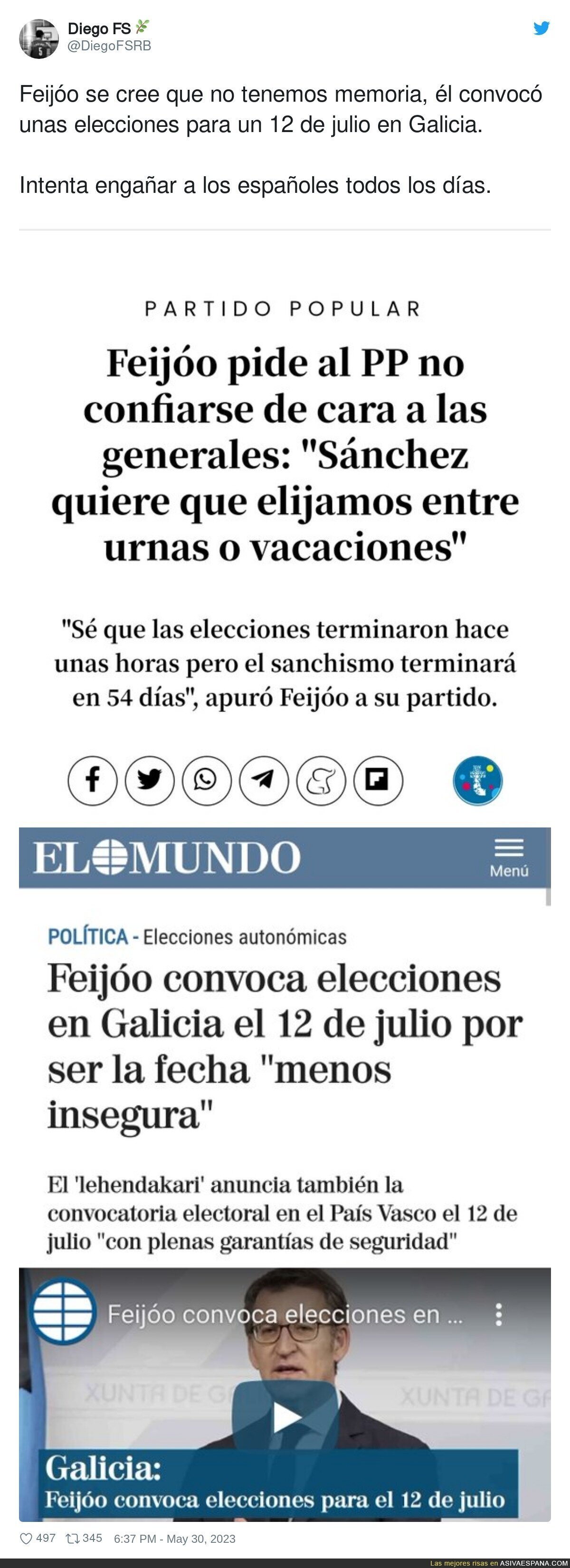 Feijóo tiene experiencia con las elecciones en julio
