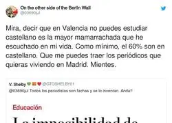 La falatcia del catal&aacute;n y castellano en Valencia