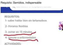 Los pol&eacute;micos requisitos indispensables para este trabajo