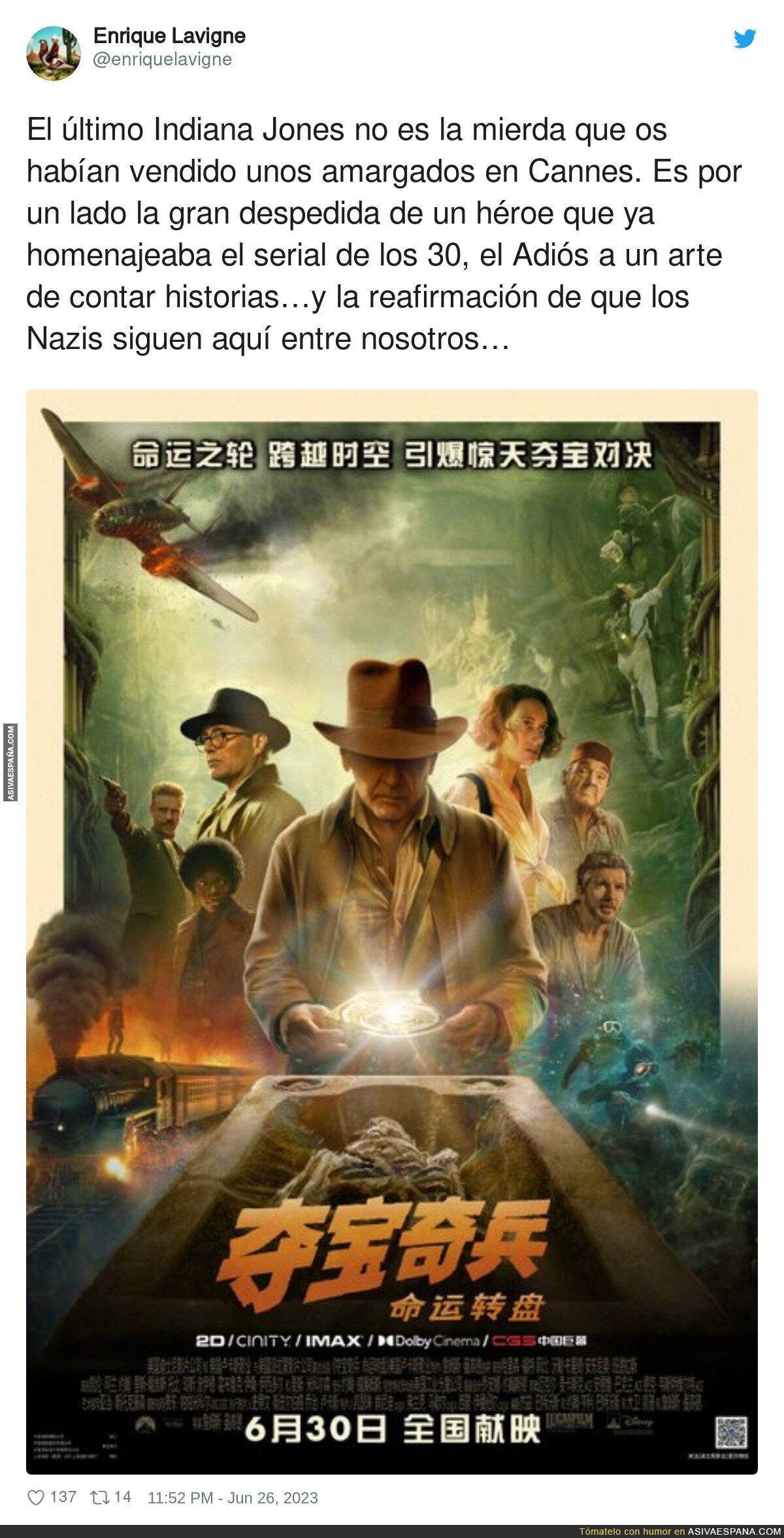 Una gran historia la de Indiana Jones