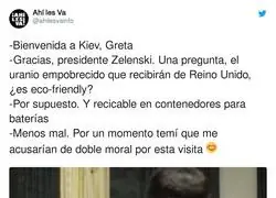 Greta conoce a Zelenski