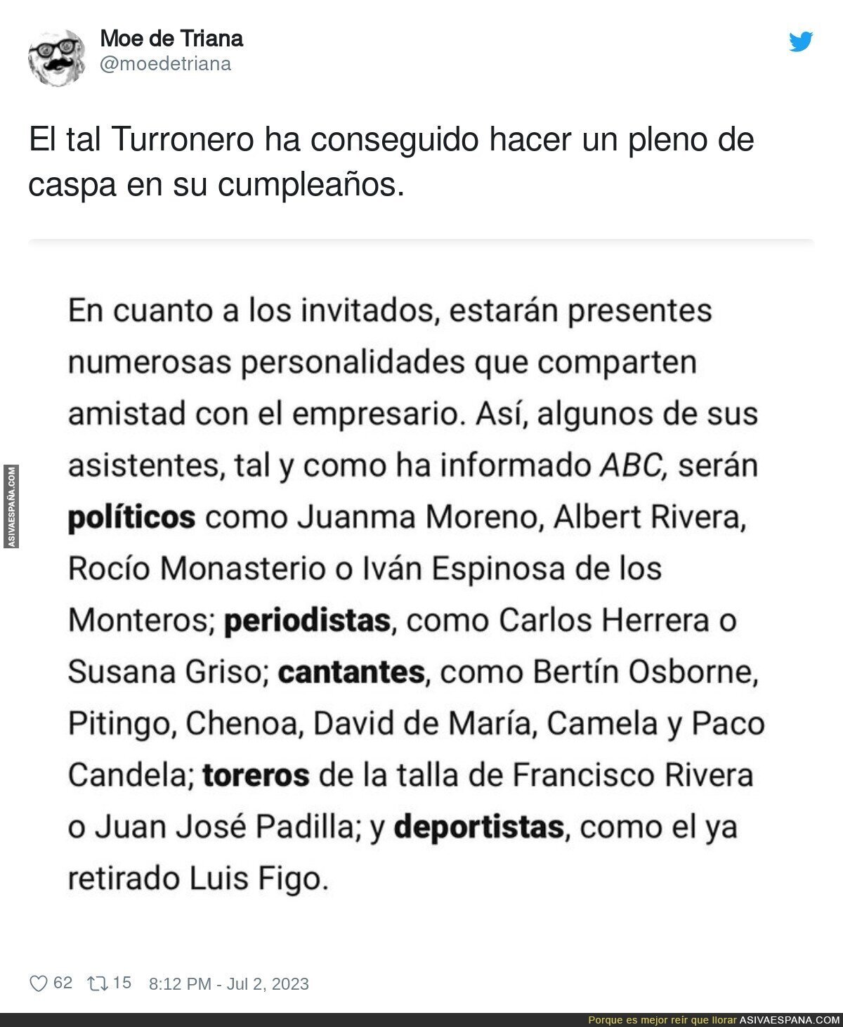 Mucha caspa por metro cuadrado