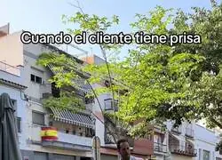 Cuando un cliente tiene prisa en un bar