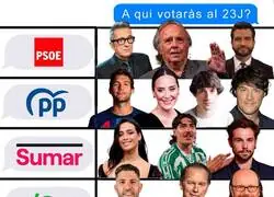 Las celebridades que votar&iacute;an a cada partido
