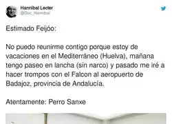 Pedro S&aacute;nchez se cachondea de Feij&oacute;o