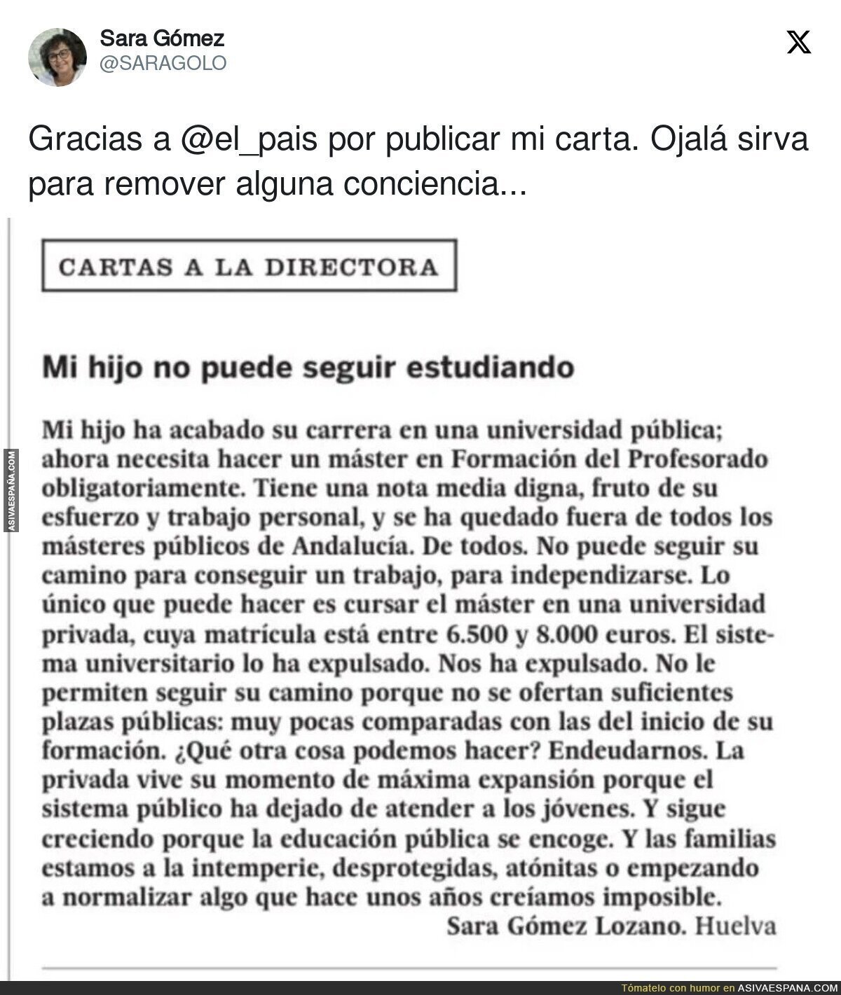 Echan a la gente humilde y que vale para estudiar de las universidades