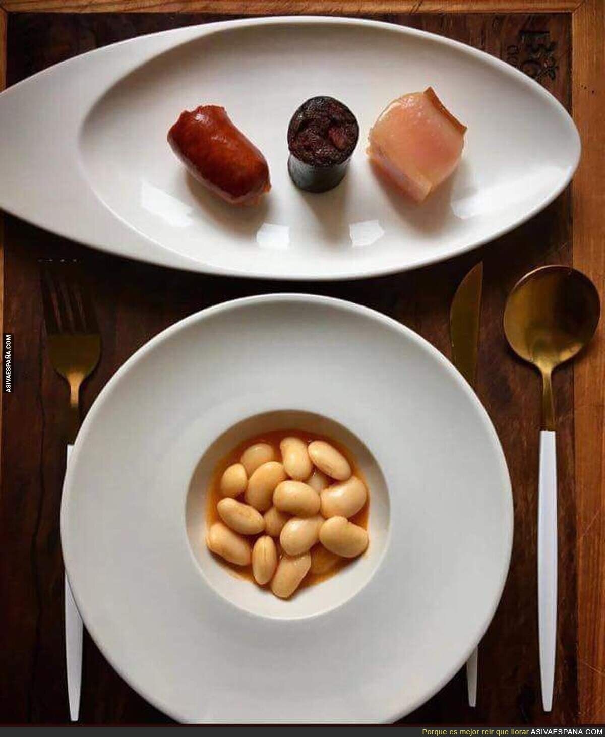 Dile a cualquier asturiano que esto es un plato de fabada y de la hostia que te da ves les 5 estrelles Michelin