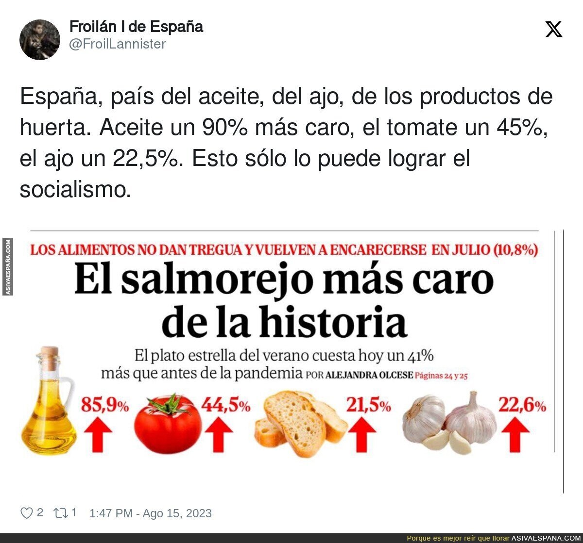 Siguen subiendo los precios