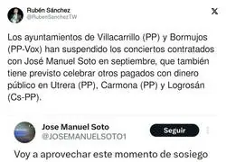 El rev&eacute;s a Jos&eacute; Manuel Soto tras pasarse tres pueblos