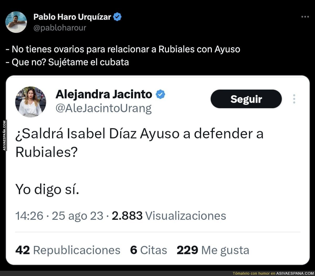 Ya son ganas de meter a Ayuso en cualquier cosa