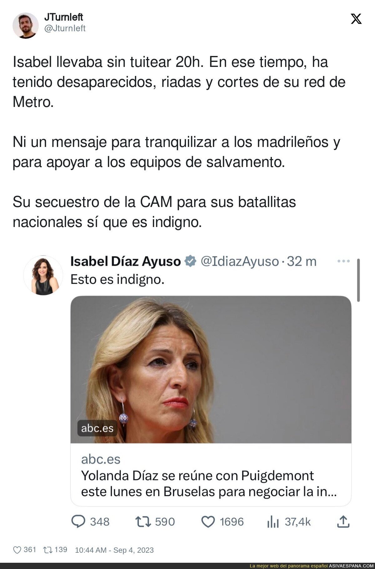 La desverg&uuml;enza de Isabel D&iacute;az Ayuso