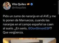 Vito ofendido por un bote de zumo