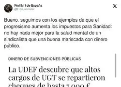La UGT y el reparto de dinero