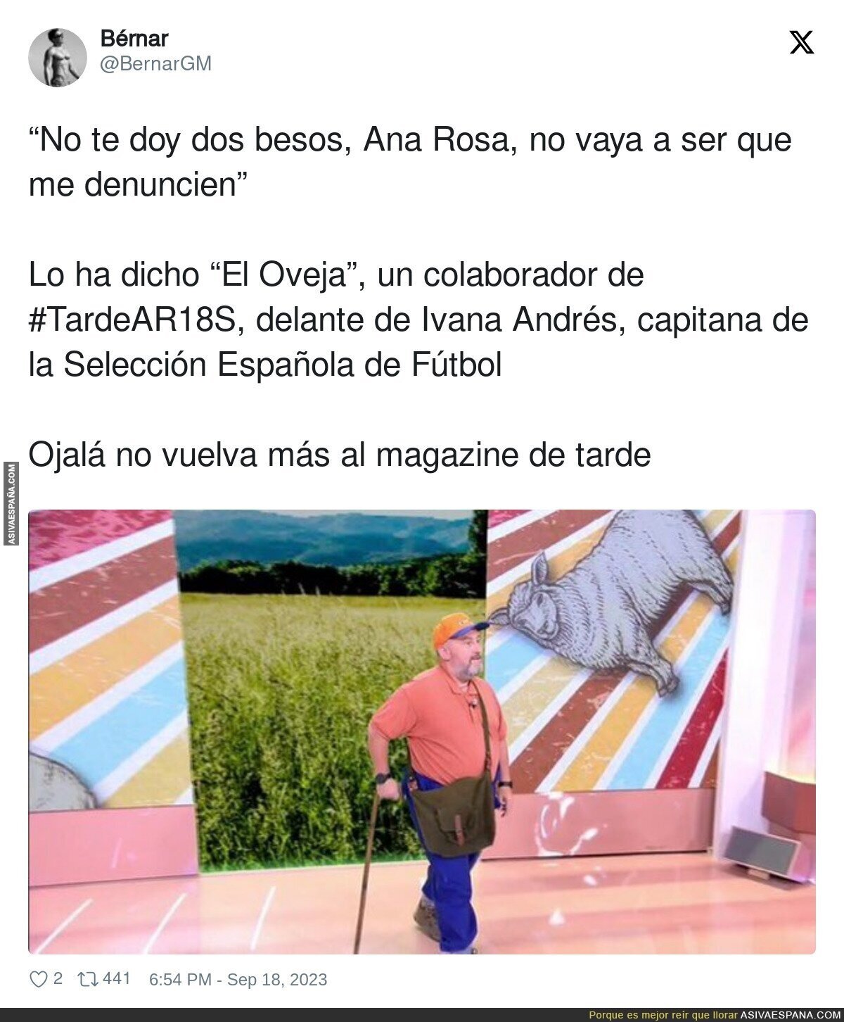 Las inadmisibles palabras de este personaje en el nuevo programa de AR