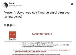 El documento que averg&uuml;enza a Ayuso