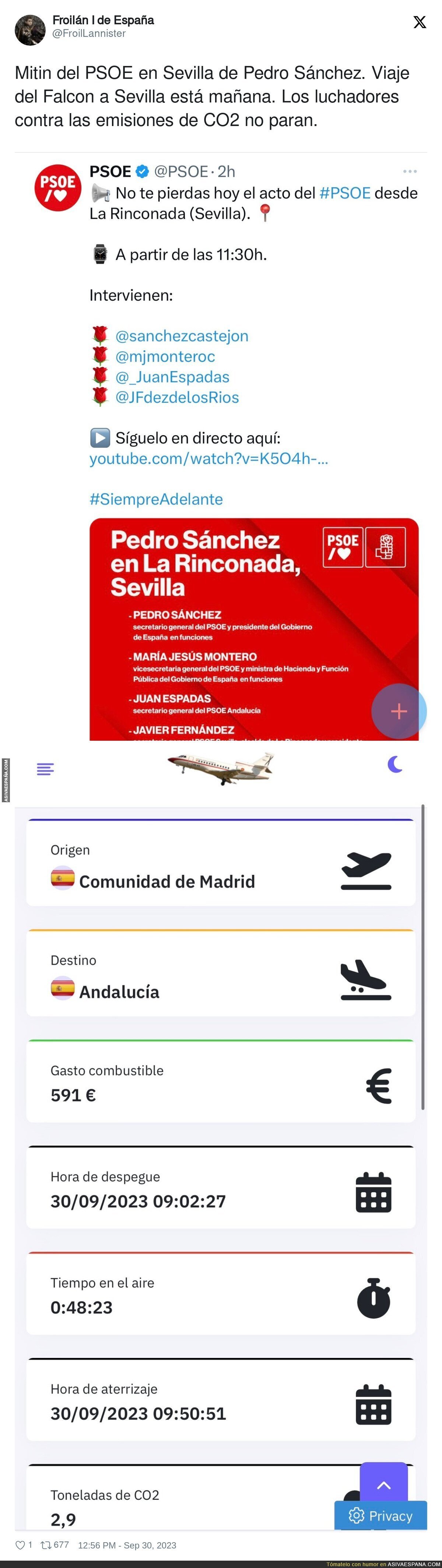 El gasto de combustible del PSOE