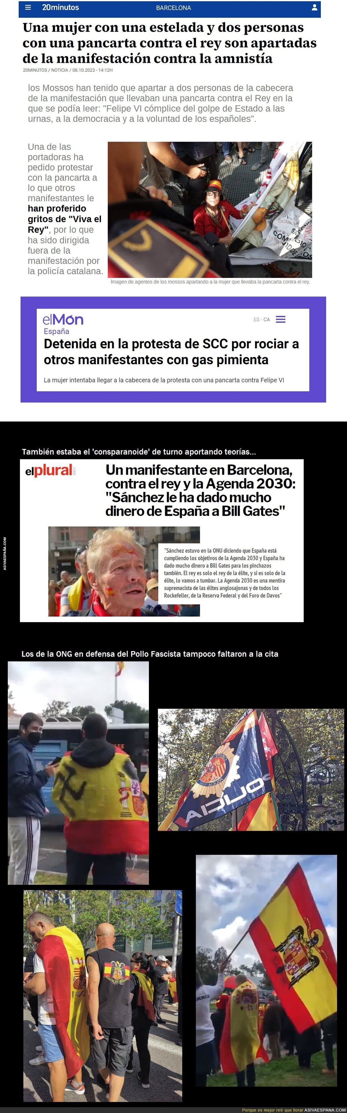 Los Mossos intervienen por los enfrentamientos entre fachas. Una peli de los Monty Python