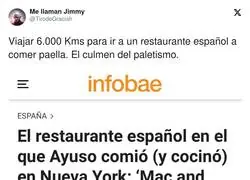 El poco respeto de Ayuso a la gastronom&iacute;a espa&ntilde;ola