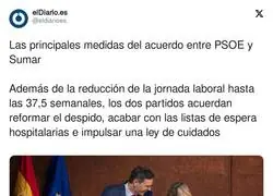 Las principales medidas del acuerdo entre PSOE y Sumar
