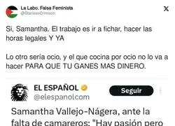 Samantha quiere otra cosa en el trabajo