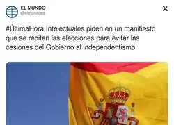 Todos se r&iacute;en de estos "Intelectuales" que piden en un manifiesto para que se repitan las elecciones y evitar las cesiones del Gobierno al independentismo