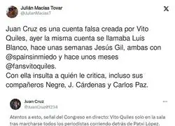 Surrealista lo de Vito Quiles y su cuenta falsa