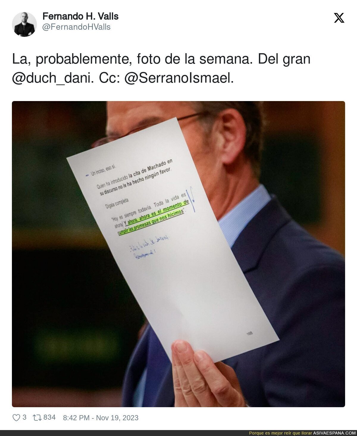 Probablemente uno de los TOP 3 ridículos de Feijóo