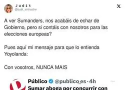 Sumar le est&aacute; tomando el pelo a toda la gente