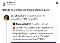 Ndongo no deja de mostrar lo repugnante de persona que es
