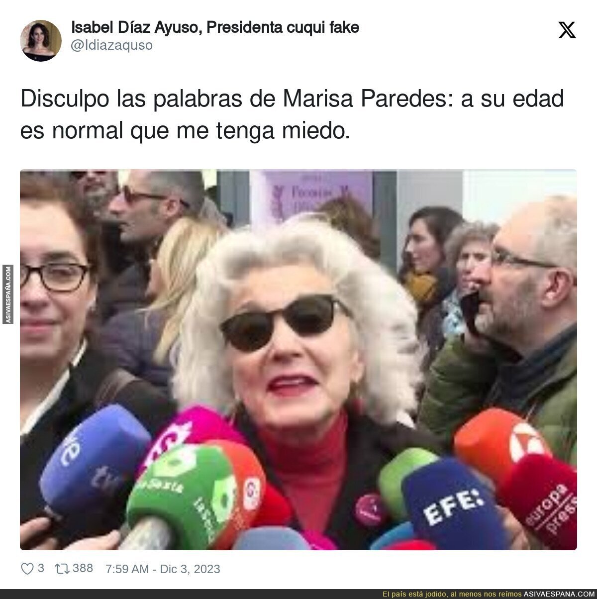 Marisa Paredes se quedó a gusto contra Ayuso