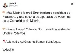 El transfuguismo que hay en la gente de Sumar