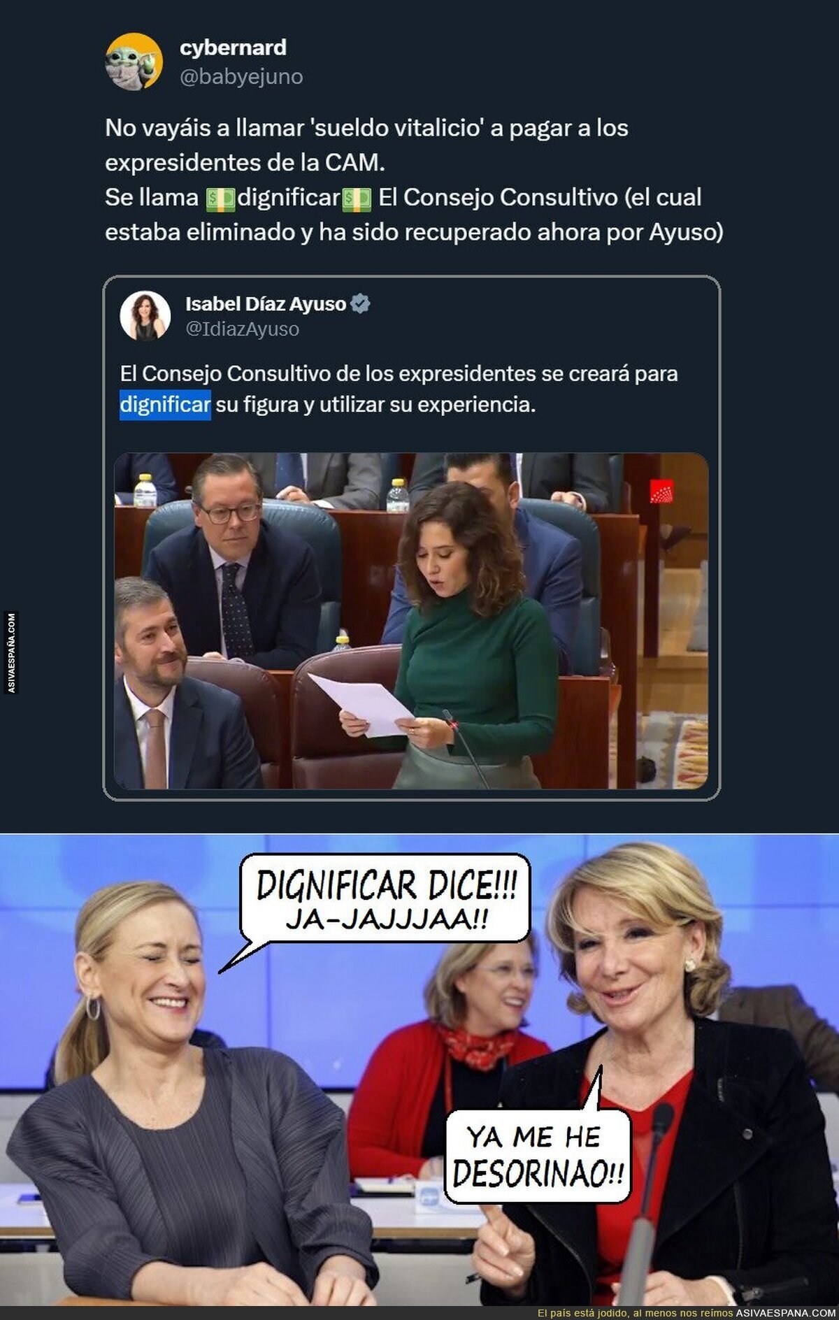 No es paguita, es 'Dignificar la figura del expresidente'