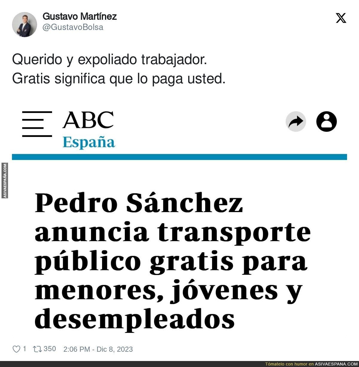 No hay nada gratis en la vida