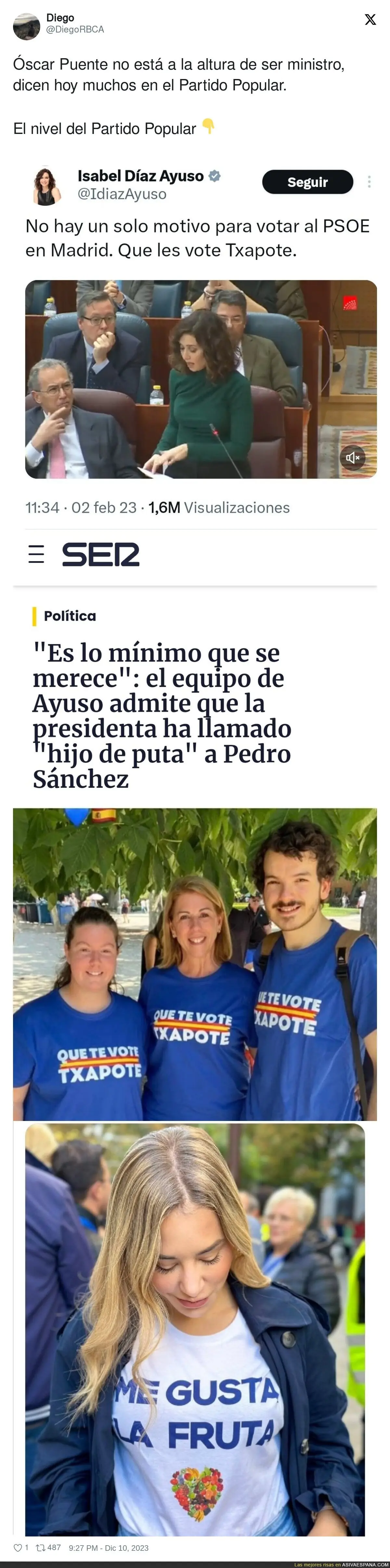 El nivel del Partido Popular es muy cuestionable
