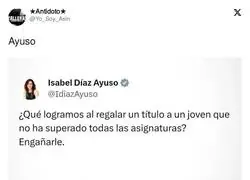 Es gracioso porque lo puso Ayuso