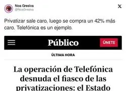 Esto pasa por privatizar empresas p&uacute;blicas