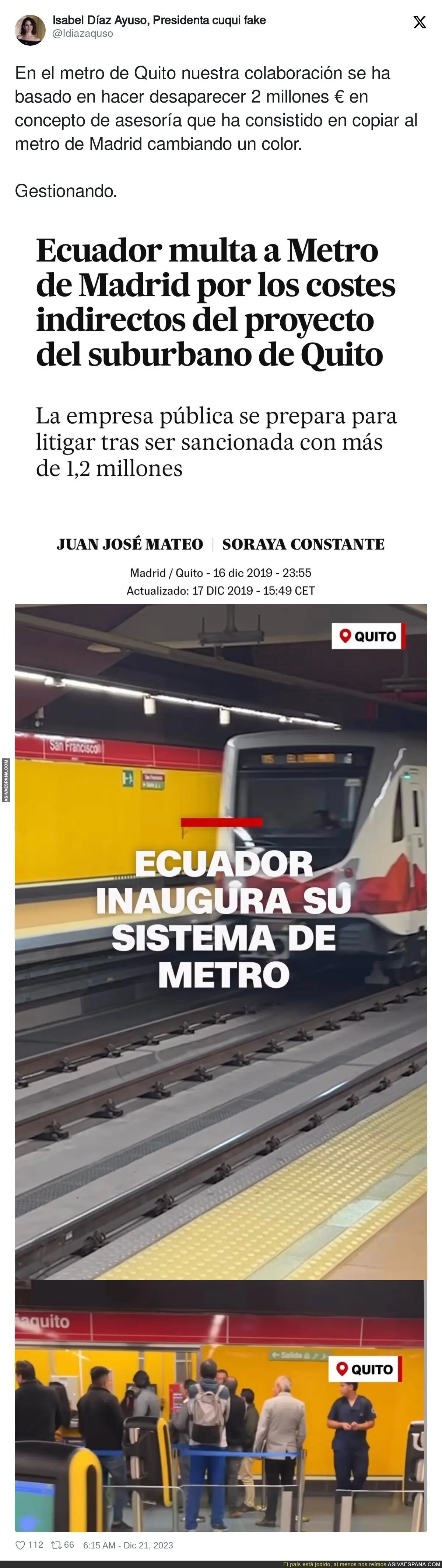 Madrid haciendo de las suyas en Ecuador