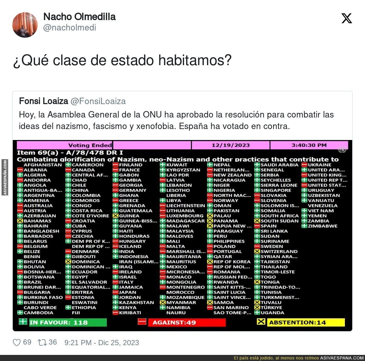 La humanidad no ha aprendido nada