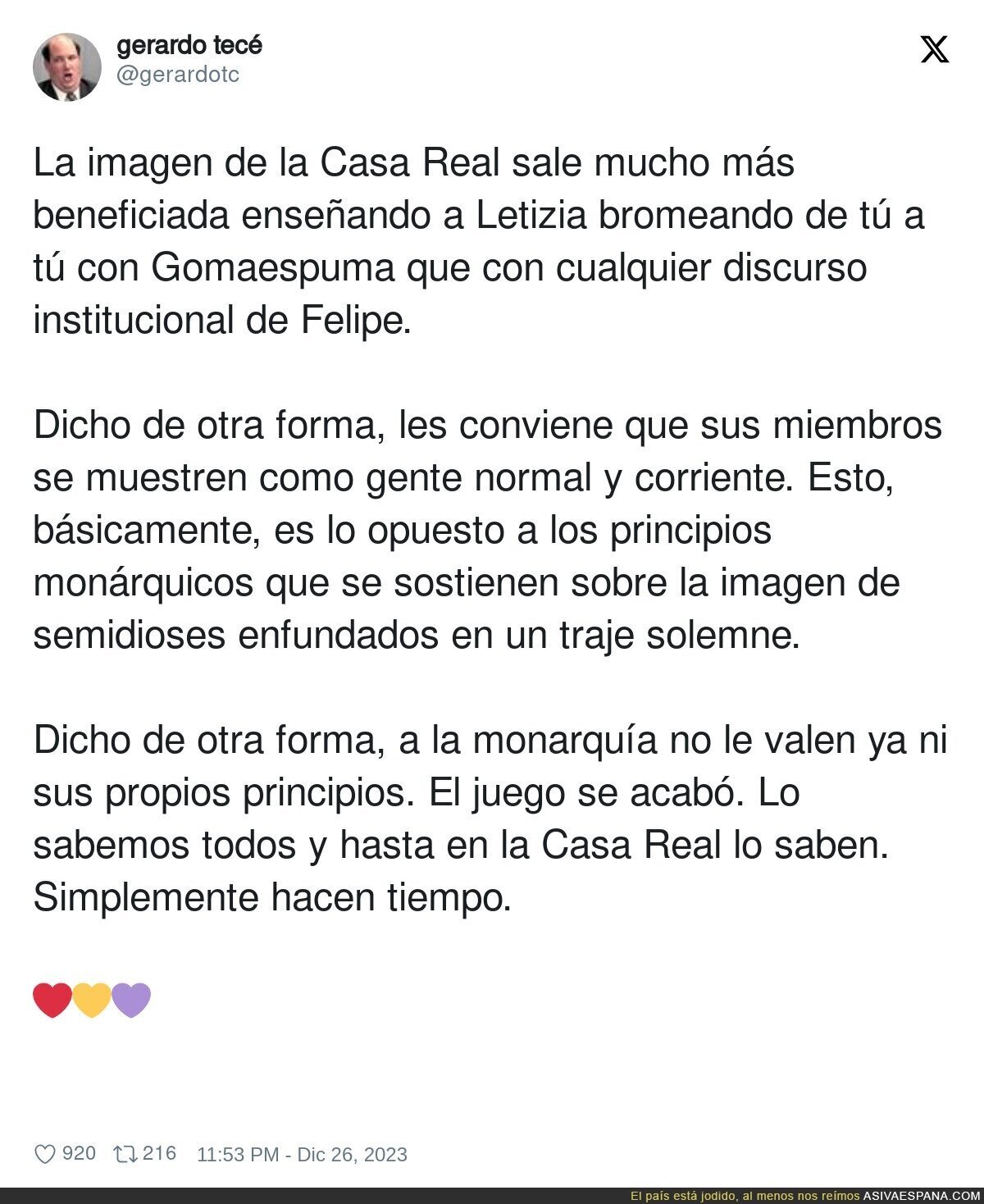 La imagen de la Casa Real está por los suelos