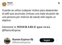 Ram&oacute;n Espinar aprovecha cualquier oportunidad para desprender odio