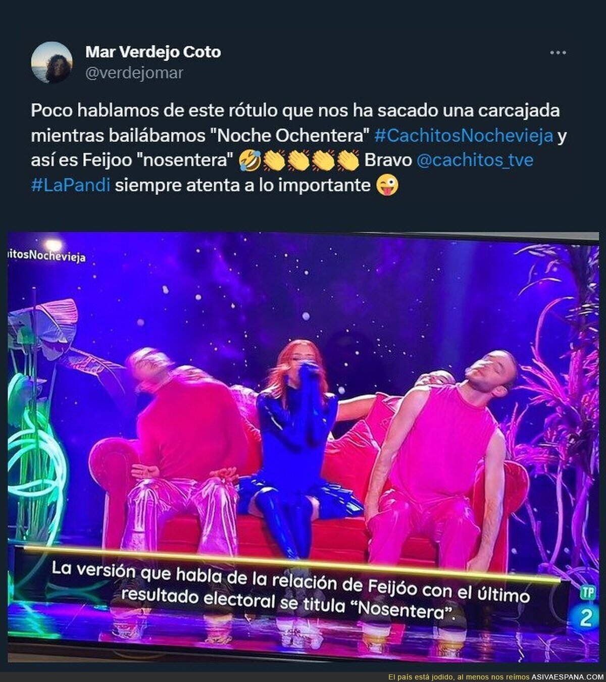 "Nosentera" #CachitosNochevieja inspirado en Feijóo