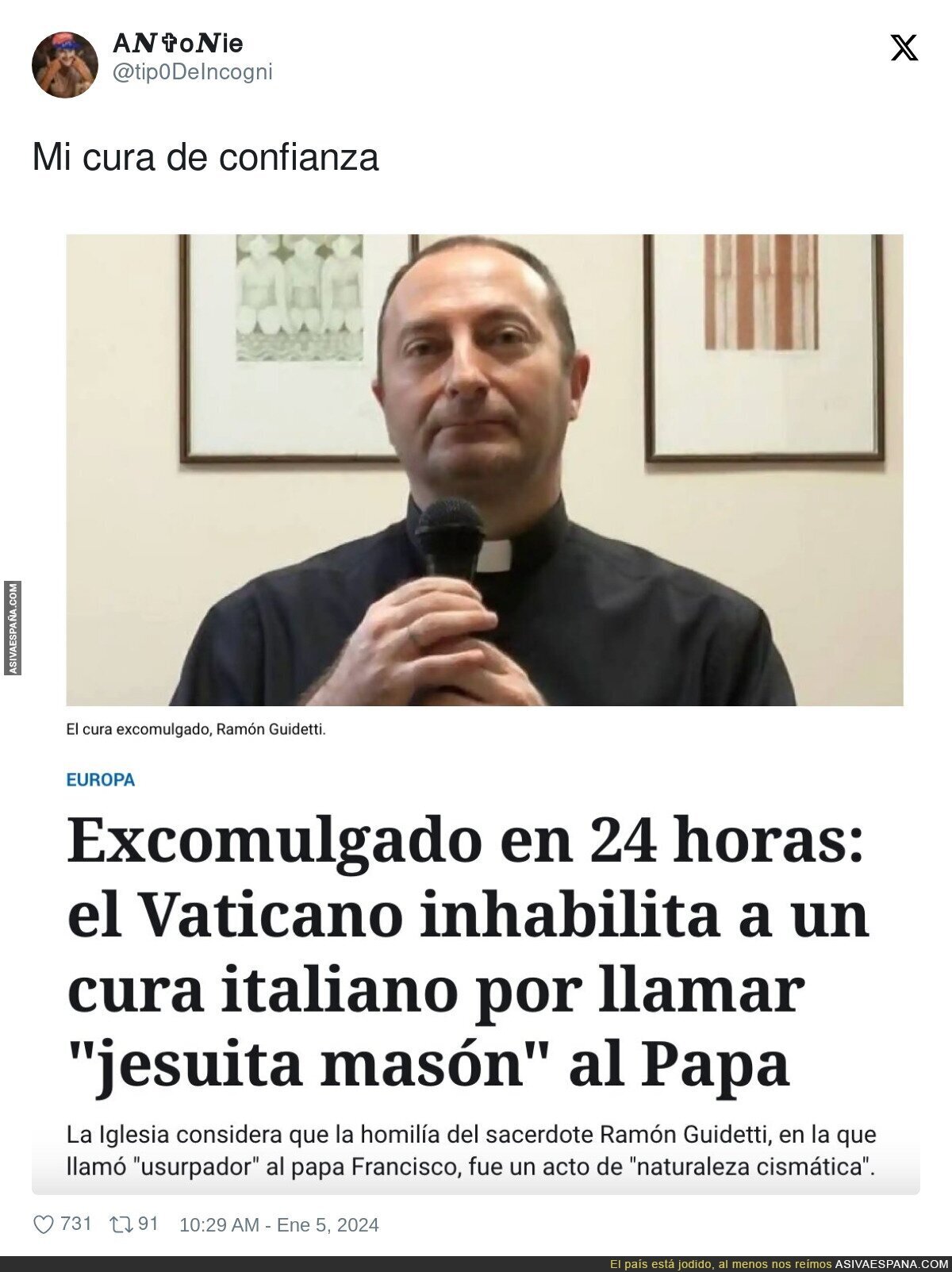 Vaya pieza este cura