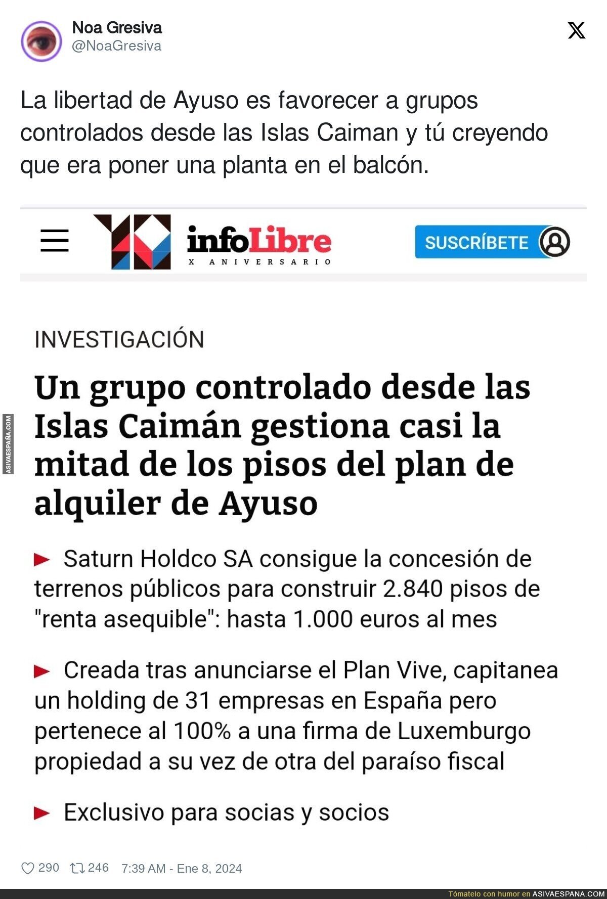 A esta gente favorecen las políticas de Isabel Díaz Ayuso
