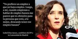 Isabel D&iacute;az Ayuso y el empleo